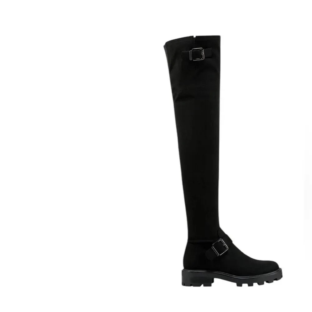 Marc Fisher Ganven Lug Sole OTK Black Suede Boots – Sz 9.5M